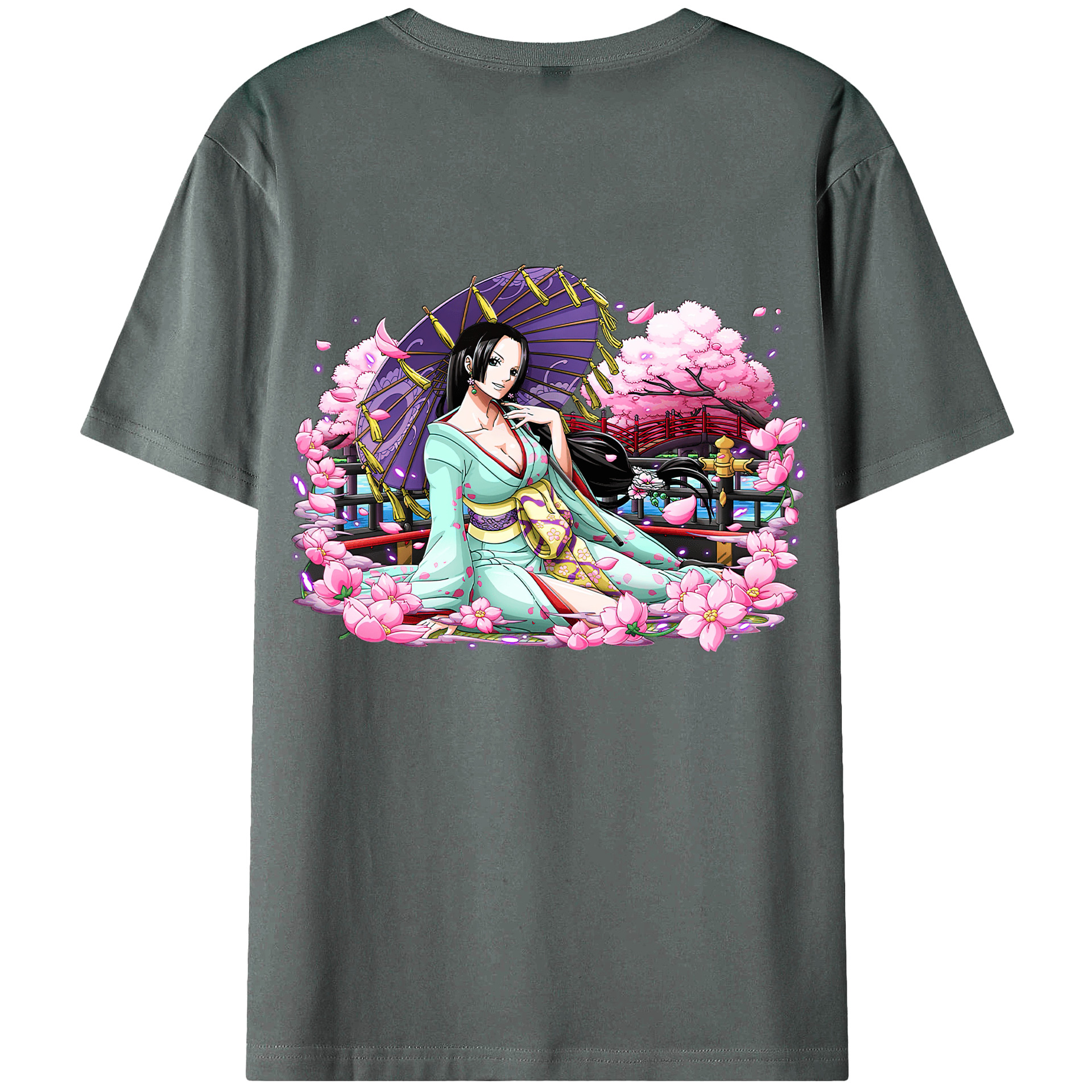 ワンピース ボア・ハンコック ONE PIECE Boa·Hancock 綿100％ メンズ半袖Tシャツ（バックプリント） 通気性